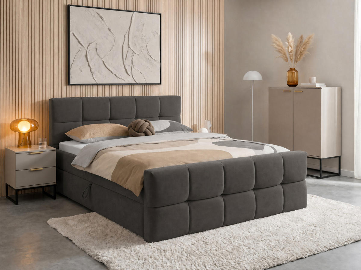 BOXBETT Modena 2 taupe 160/200 cm - Taupe, Textil (160/200cm) - wonello