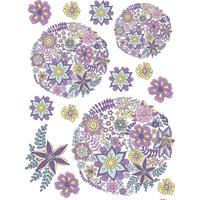 WANDTATTOO Blumen 85 x 65 cm - Lila, Papier (85/65/65cm) - Sanders & Sanders