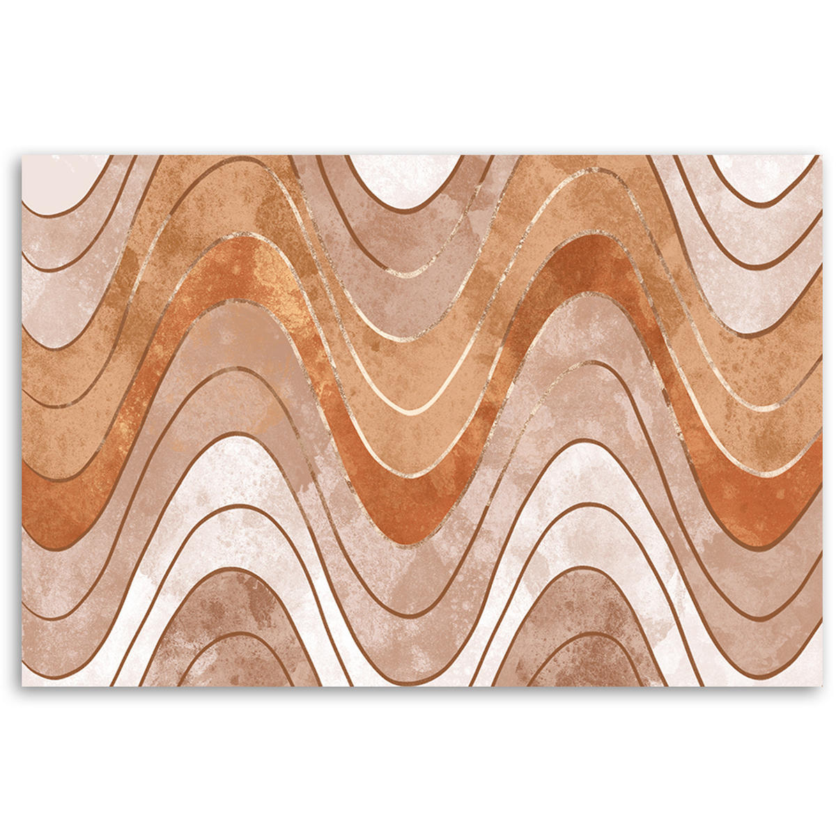 WANDBILD horizontale wellige linien - Orange, Textil (60/40cm) - Feeby