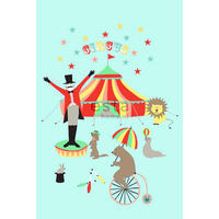 FOTOTAPETE Zirkus 186 x 279 cm - Türkis, Papier (186/279cm) - ESTAhome