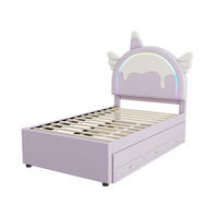 AUSZIEHBETT 90/200 cm DE-04592 in Einhornform mit Rollbett in Violett - Violett, Holzwerkstoff (90/200cm) - ComfortXL