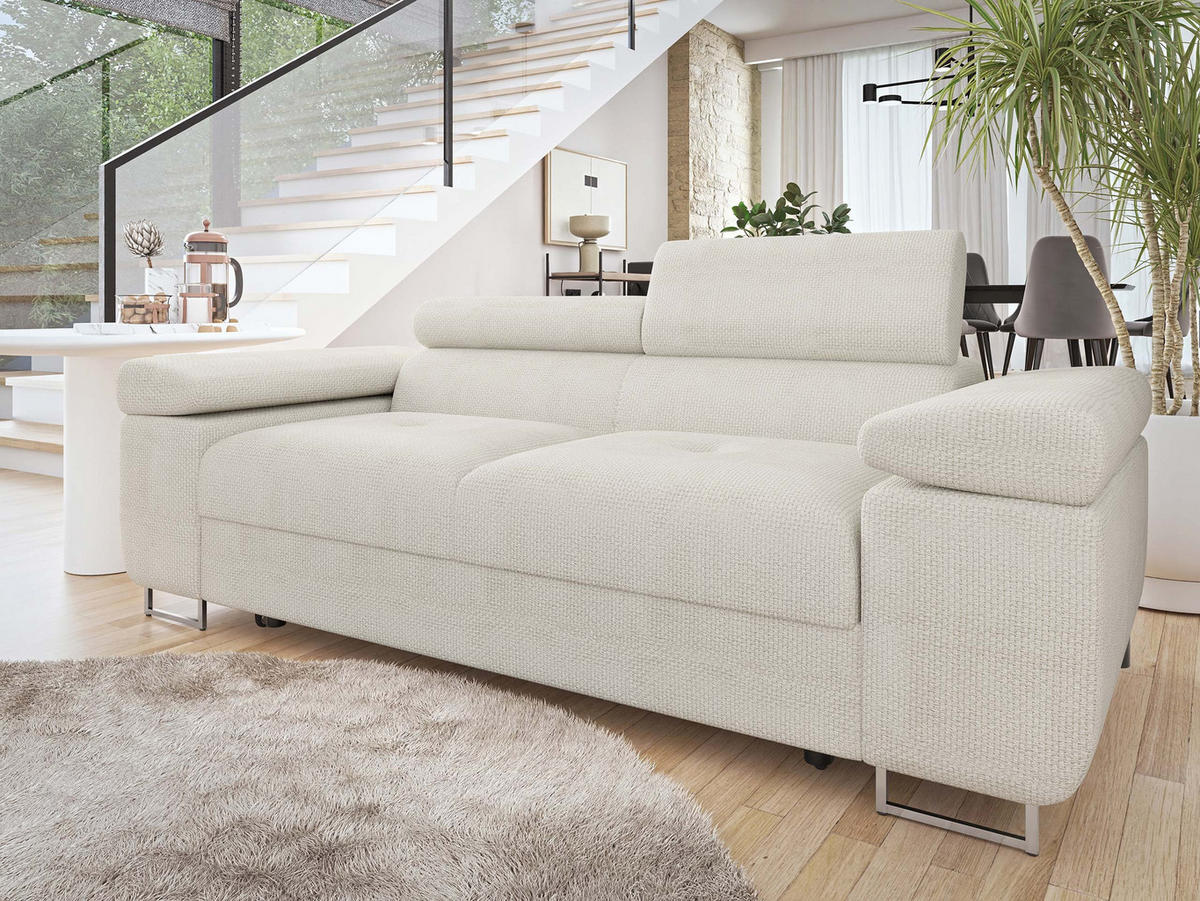 SOFA Torezio 2 - Ecru, Holz/Textil (198/90/102cm) - MIRJAN24