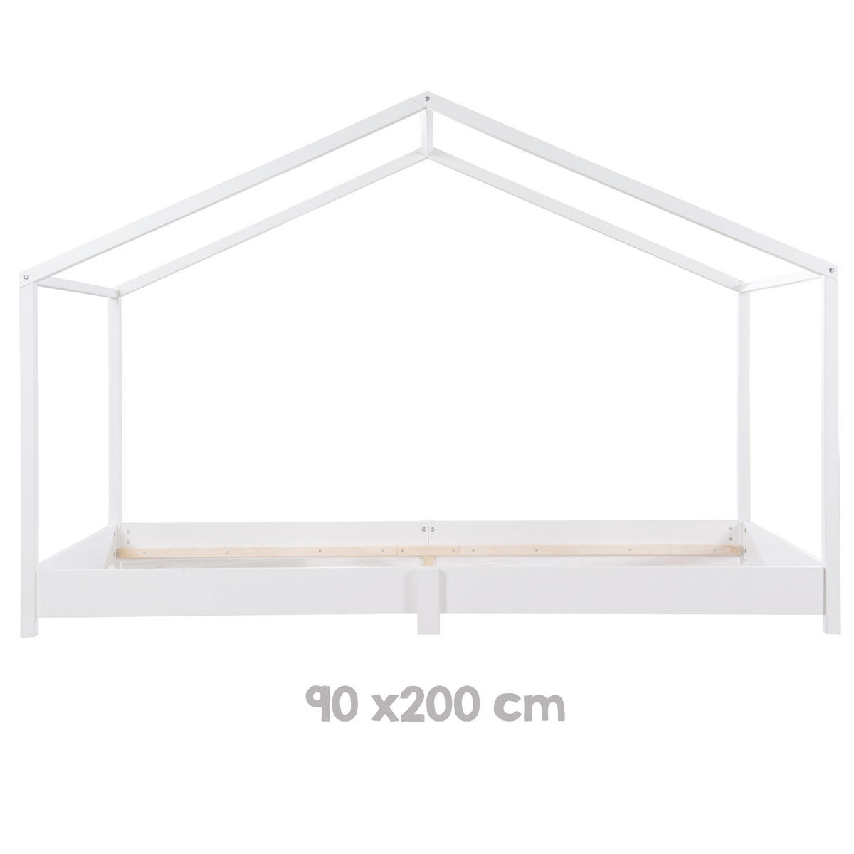 HAUSBETT 90 x 200 cm Bodenbett weiß - Weiß, Holzwerkstoff (90/200cm) - Roba