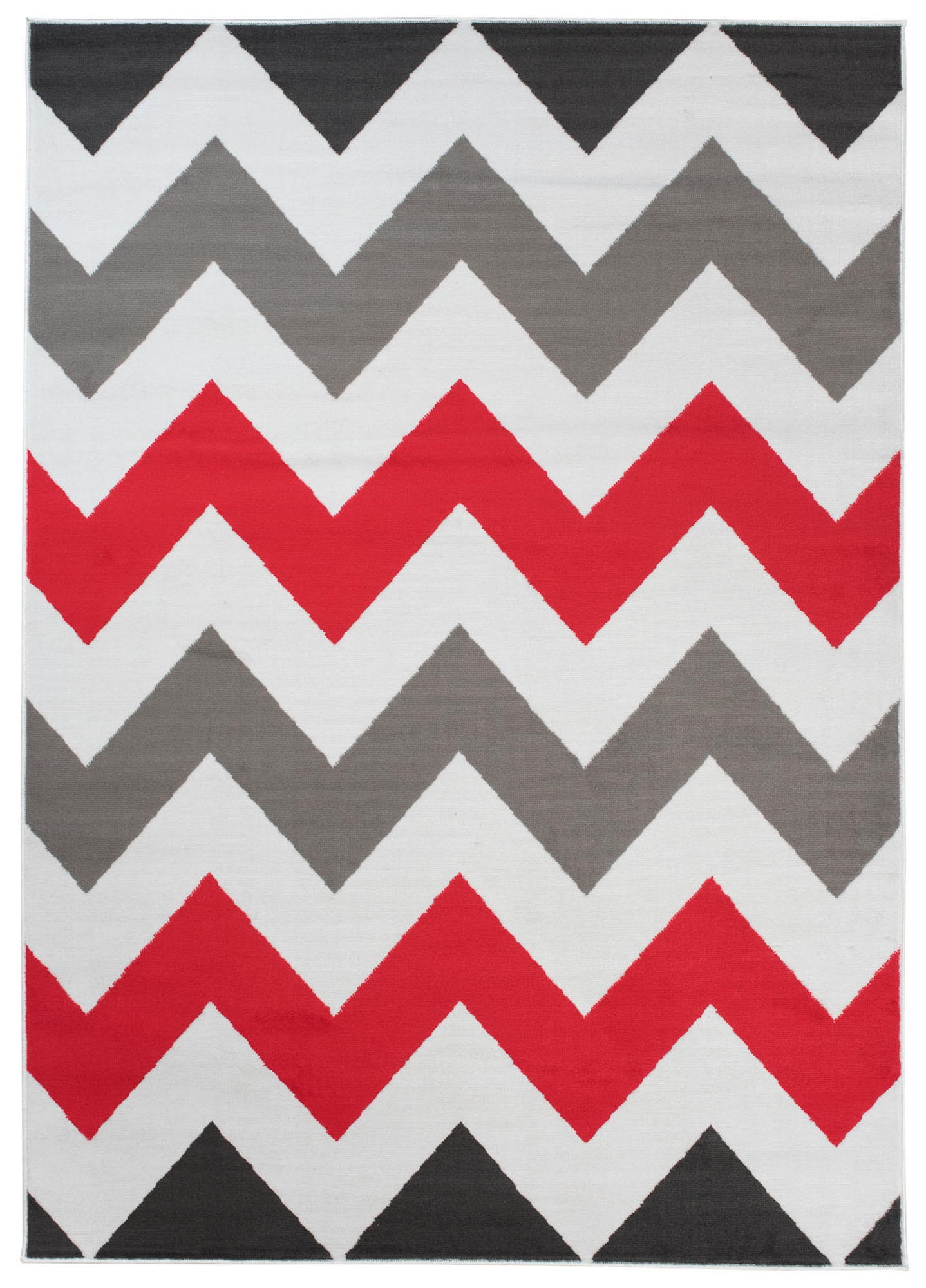 TEPPICH MAYA Rot Zig Zag Streifen 250/300 cm - Rot, Textil (250/300cm) - Tapiso