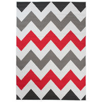 TEPPICH MAYA Rot Zig Zag Streifen 250/300 cm - Rot, Textil (250/300cm) - Tapiso