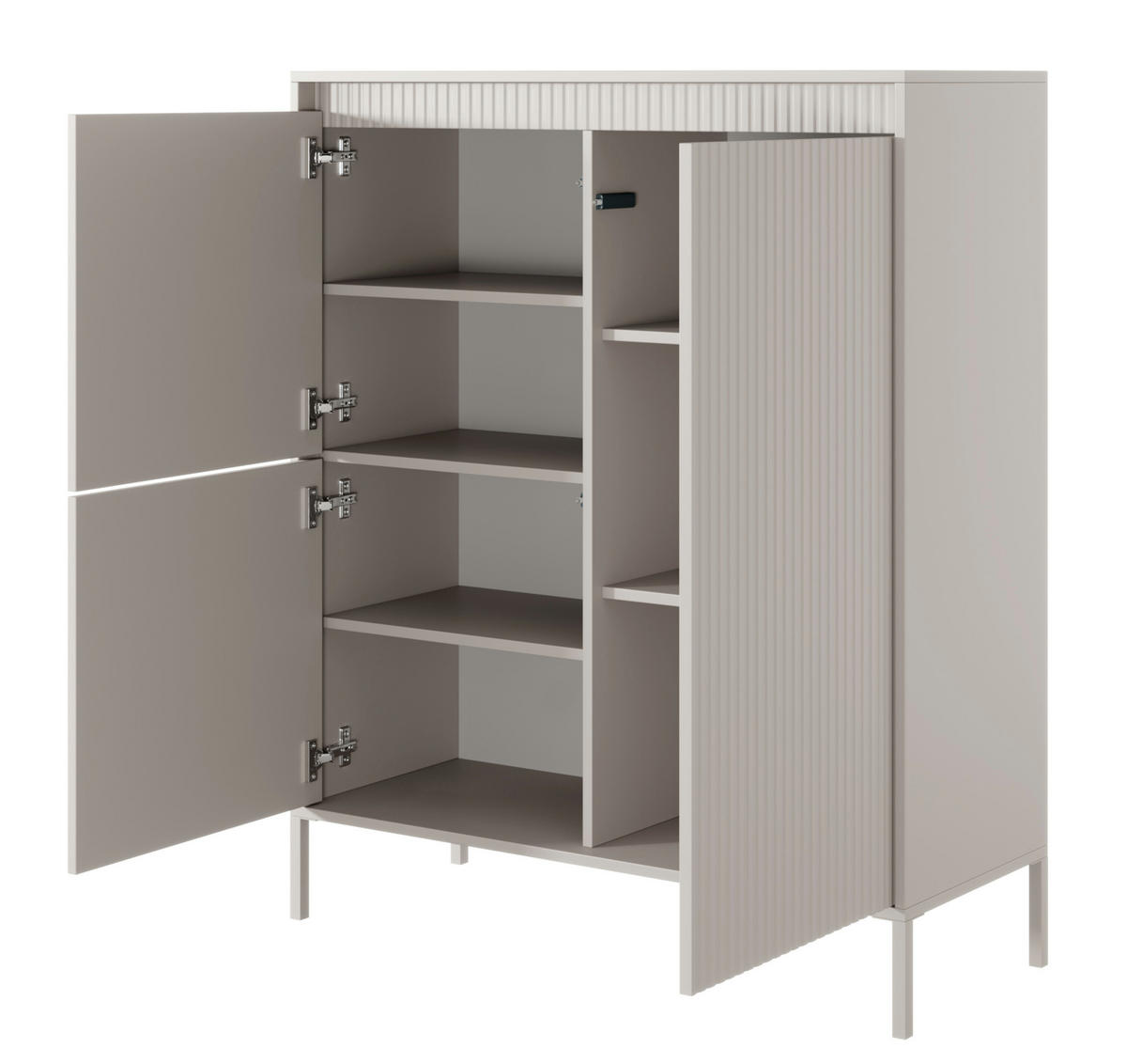 HIGHBOARD Falsetto Beige 104 cm - Beige, Holzwerkstoff/Metall (104/103.5/39.5cm) - Selsey