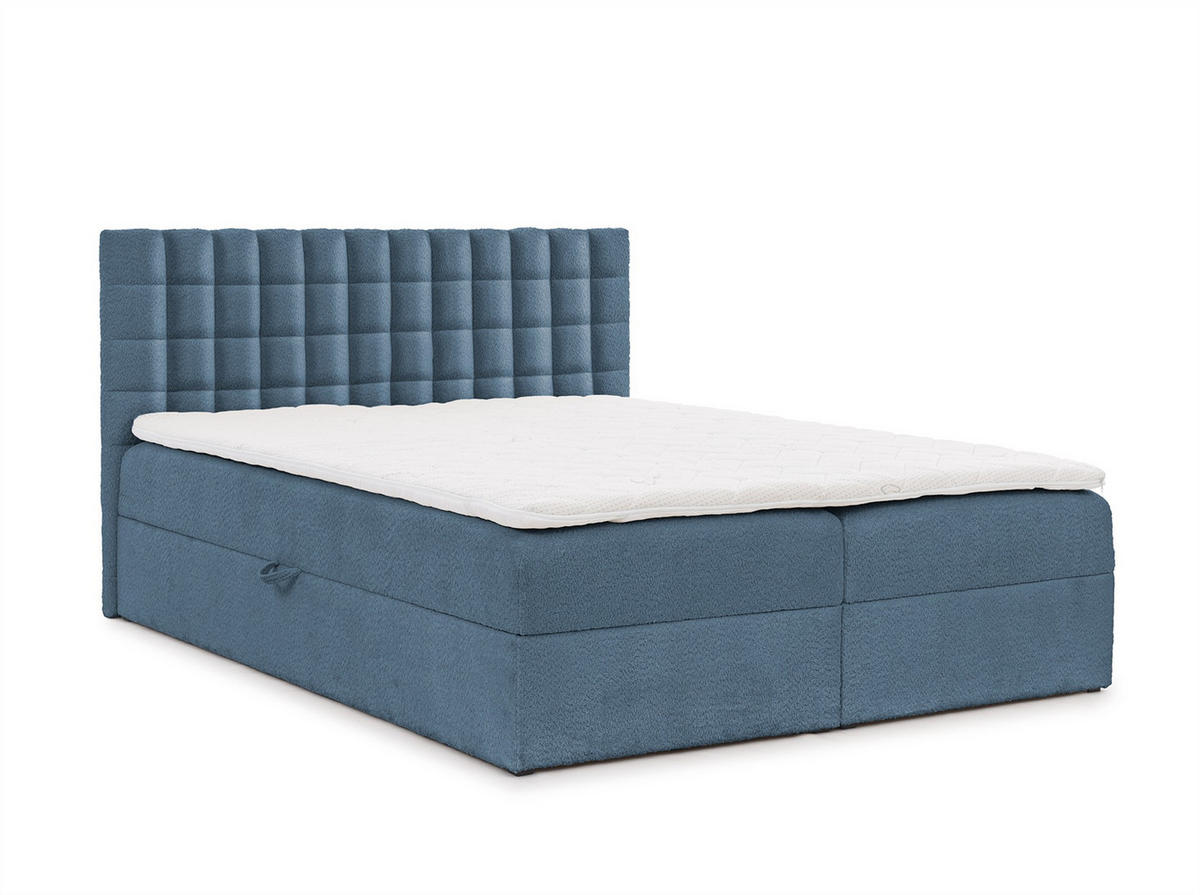 BOXBETT Toribo In überlänge - Hellblau, Holzwerkstoff/Textil (140/220cm) - Fun Möbel