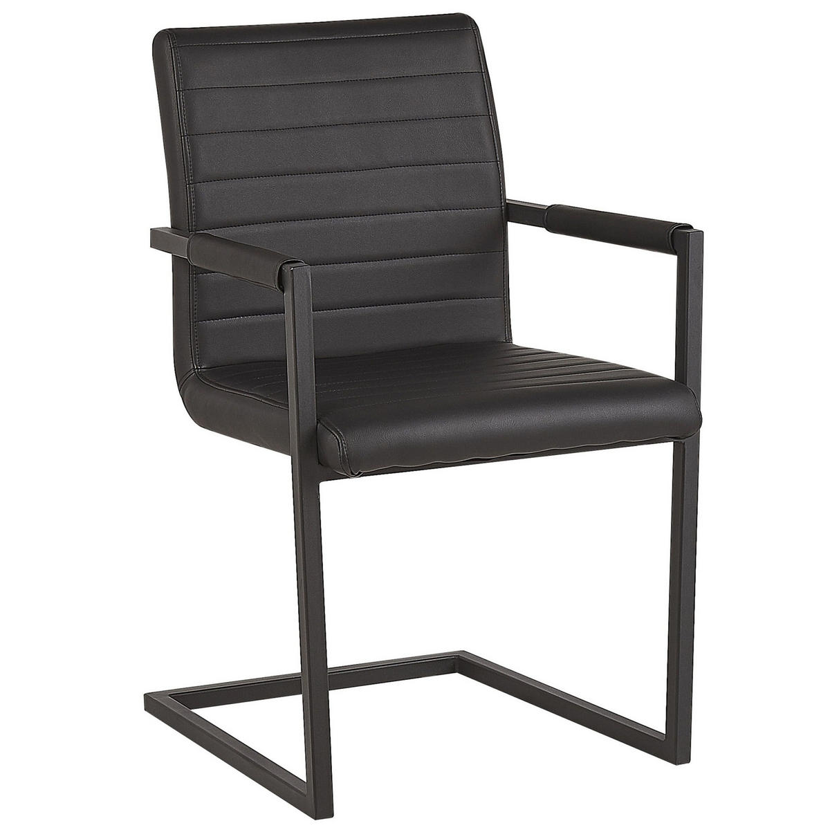 ÉTKEZŐSZÉK 2 darabos Szett Műbőr Fekete Buford - fekete, textil/fém (52/87/54cm) - Beliani