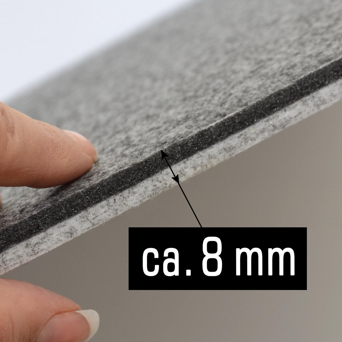 FILZ-SITZKISSEN zum Wenden, 40/37/0,8 cm, Grau - Grau, Kunststoff (40/37/1cm) - Dunedesign