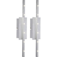 LED WANDLEUCHTE Caliban Weiß gebürstet 2er Set - Weiß, Metall (8/40.5/3cm)