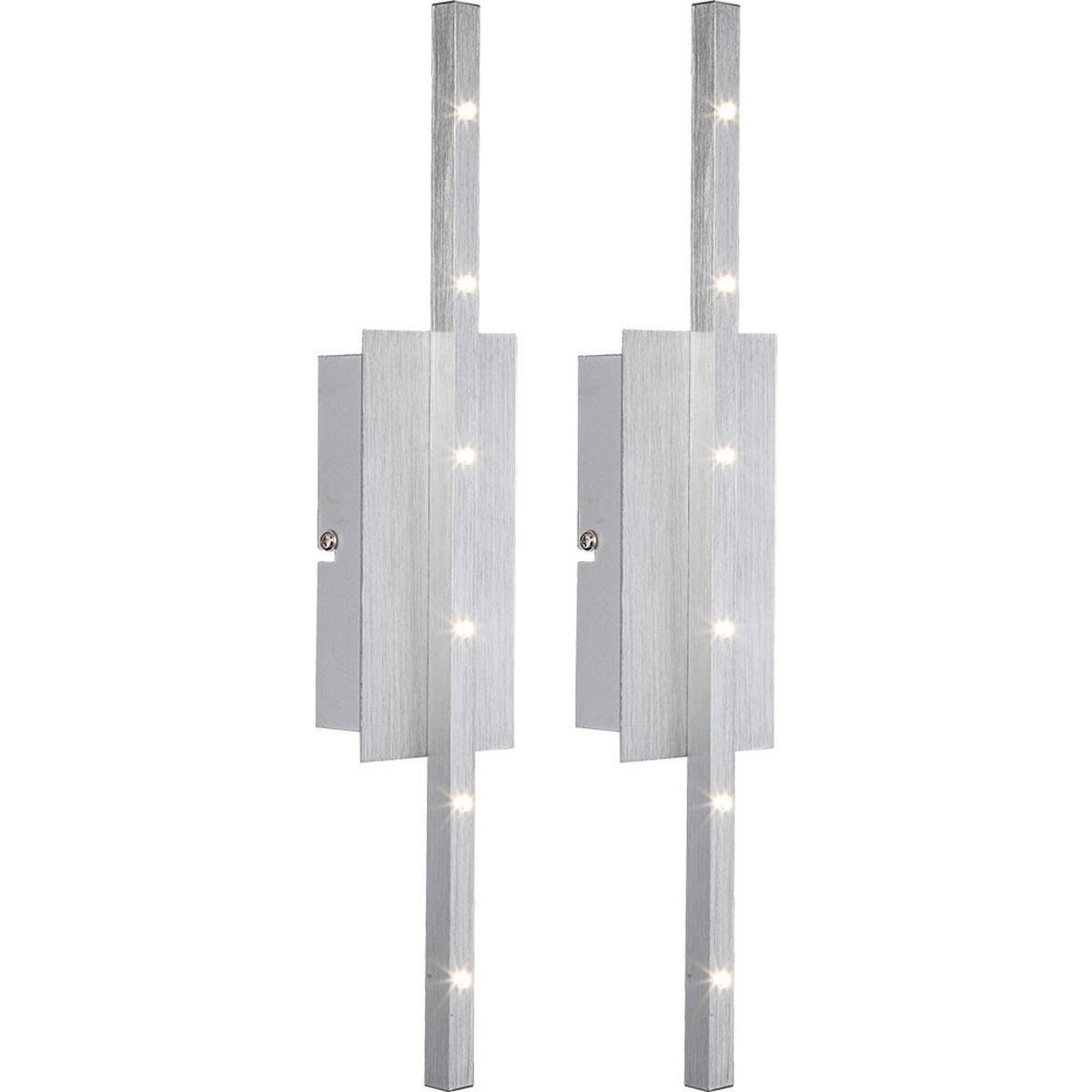 LED WANDLEUCHTE Caliban Weiß gebürstet 2er Set - Weiß, Metall (8/40.5/3cm)