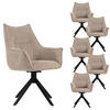 ESSZIMMERSTUHL 6-er Set Ginosa beige drehbar - Beige/Schwarz, Textil/Metall (62/90/66cm) - Mr. Deko