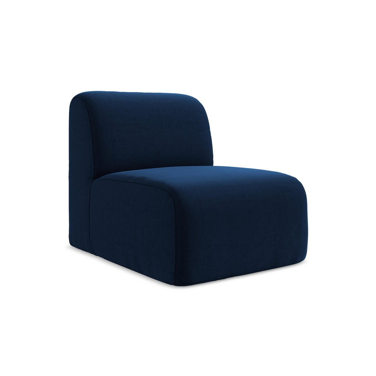 SOFAELEMENT Samt Stoff Blau - Türkis/Schwarz, Holzwerkstoff/Kunststoff (70/75/94cm) - LaMiaSofa