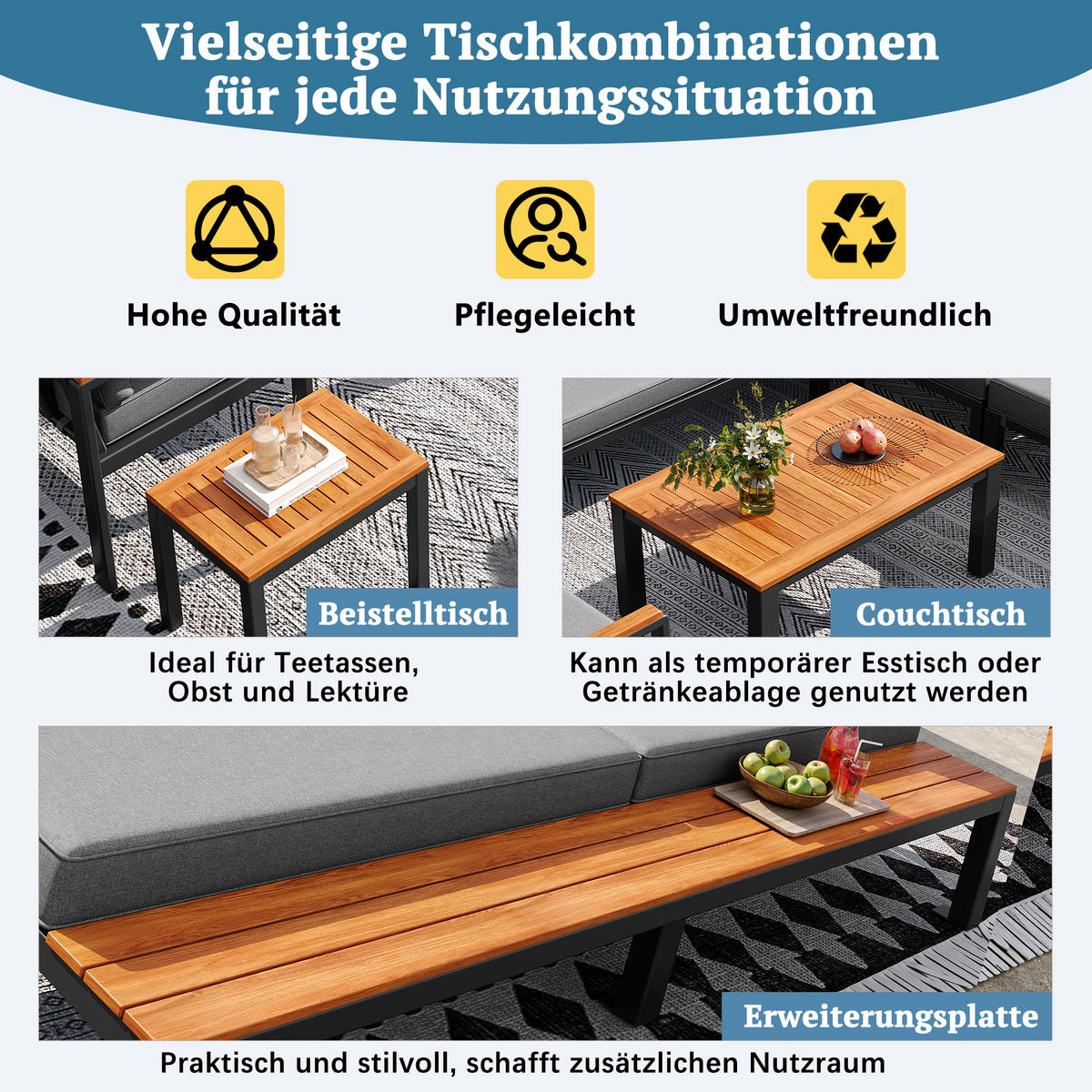 LOUNGEGARNITUR Modular 6-tlg. Grau - Grau, Metall - ComfortXL