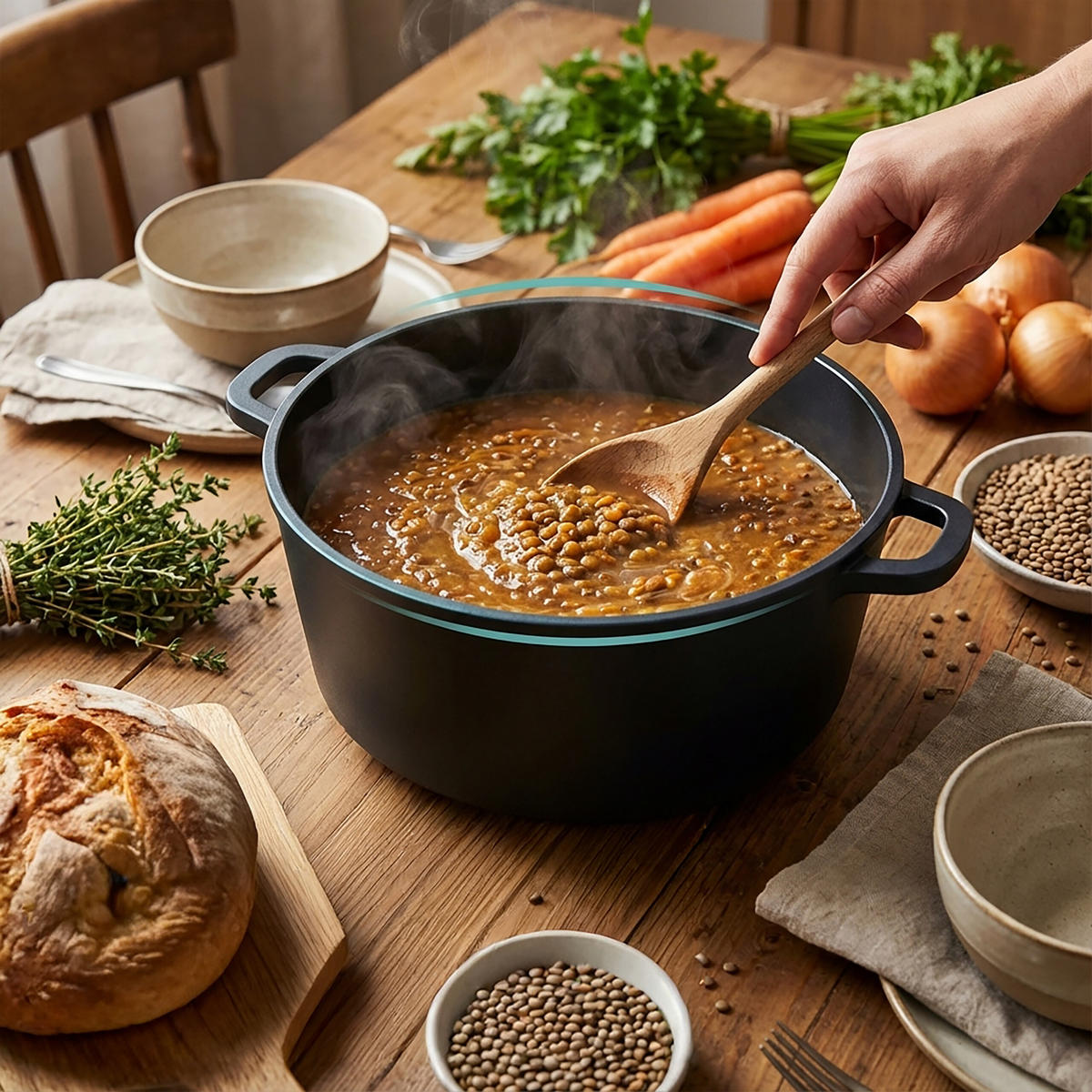 SUPPENTOPF - Schwarz, Glas/Metall (24/24/18cm) - Relaxdays