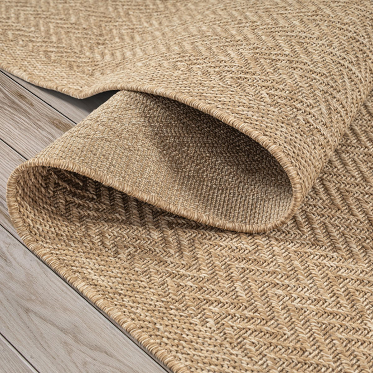 FLACHWEBTEPPICH Geometrisch CORDEV Polypropylen Natur 240 x 340 cm - Beige, Textil (240/340cm) - KADIMA DESIGN