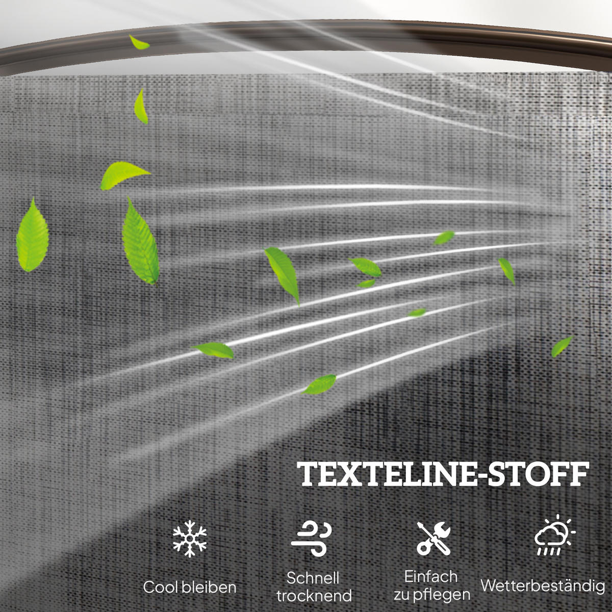 GARTENBANK DE-07056 2-Sitzer mit Mittelablage, wetterfest - Braun/Grau, Textil/Metall (147/101.5/78cm) - ComfortXL