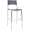 BARHOCKER Metall grau - Chromfarben/Grau, Metall (43/114/41cm) - CLP