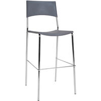 BARHOCKER Metall grau - Chromfarben/Grau, Metall (43/114/41cm) - CLP