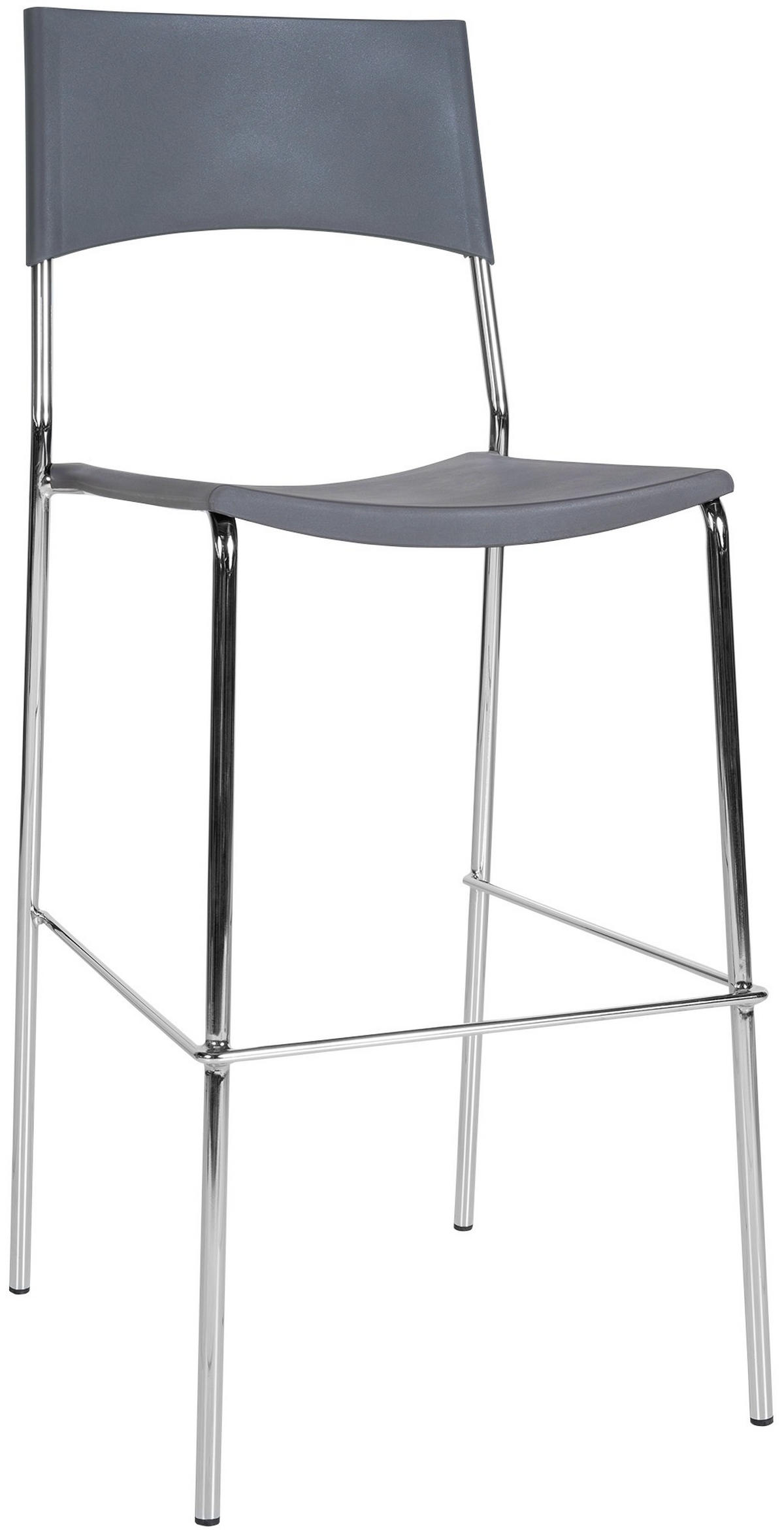 BARHOCKER Metall grau - Chromfarben/Grau, Metall (43/114/41cm) - CLP