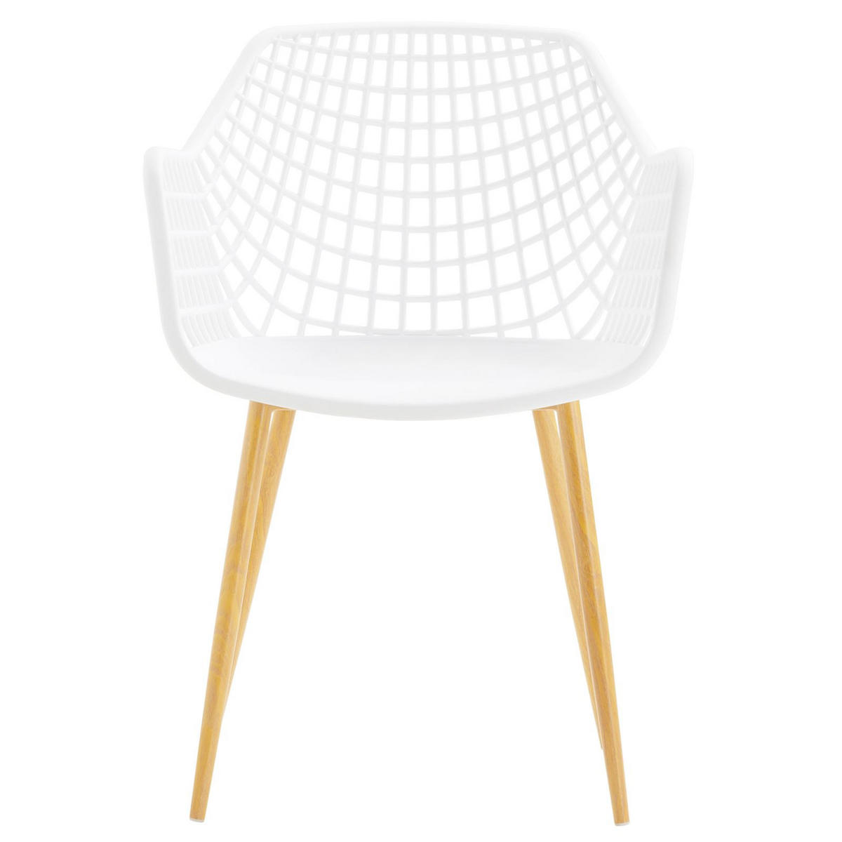 GARTENSTUHL LUCIA 4ER-SET - Weiß/Sonoma Eiche, Textil (58/85/55cm) - IDIMEX