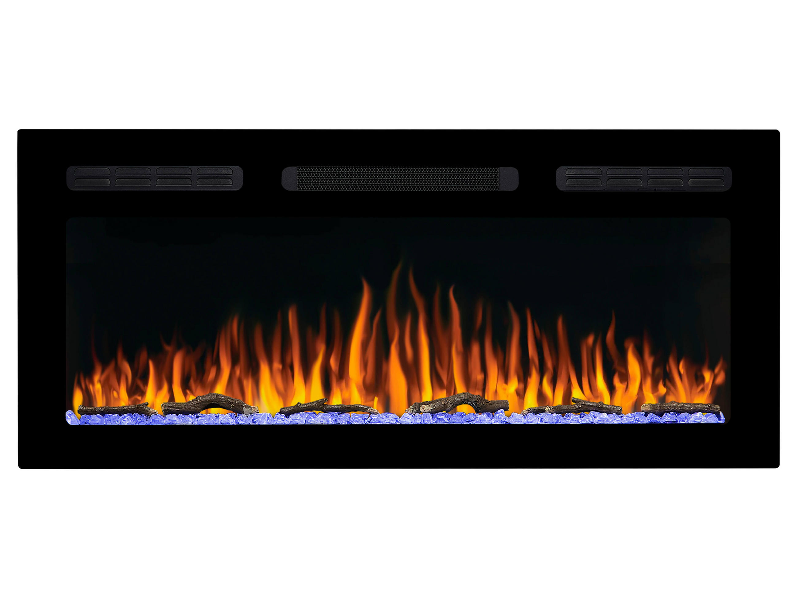 WAND-EINBAUKAMIN AF40WR – Breite 104 cm, 3D-Flammeneffekt, LED-Beleuchtung, Heizfunktion - Schwarz, Glas/Metall (101.5/45/14.5cm) - ArtiFlame