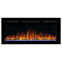 WAND-EINBAUKAMIN AF40WR – Breite 104 cm, 3D-Flammeneffekt, LED-Beleuchtung, Heizfunktion - Schwarz, Glas/Metall (101.5/45/14.5cm) - ArtiFlame