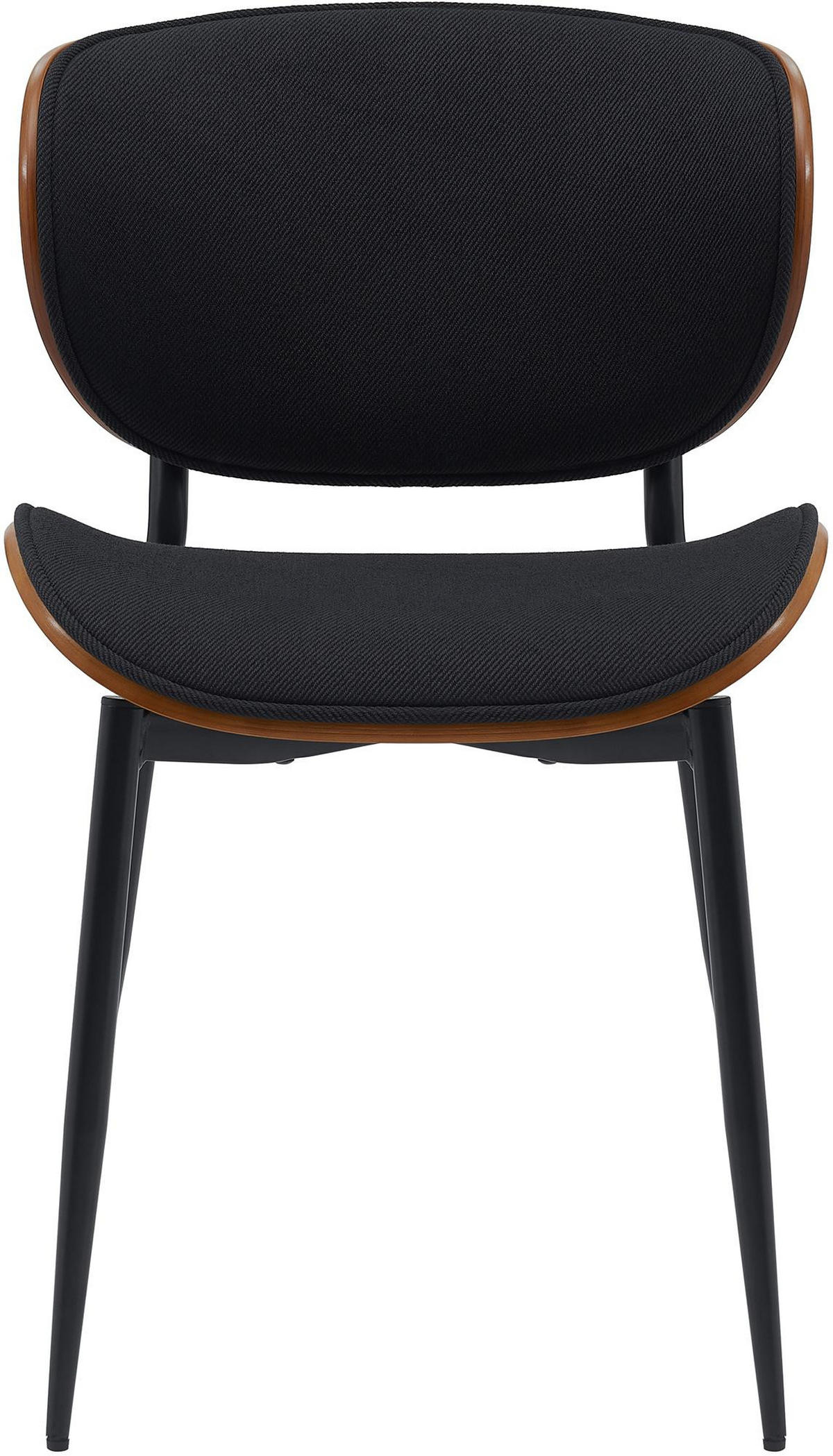 STUHL Stoff walnuss/schwarz - Walnussfarben/Schwarz, Textil/Metall (50/80/54cm) - CLP