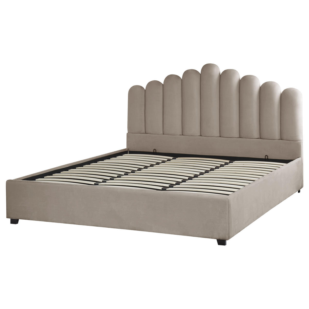 POLSTERBETT 180/200 cm Beige Vincennes - Taupe, Textil (180/200cm) - Beliani