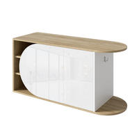 SCHUHSCHRANK DE-37957 mit 2 Türen und Push-to-Open Weiß/Holzfarbe - Weiß/Naturfarben, Holzwerkstoff (104/50/37cm) - ComfortXL
