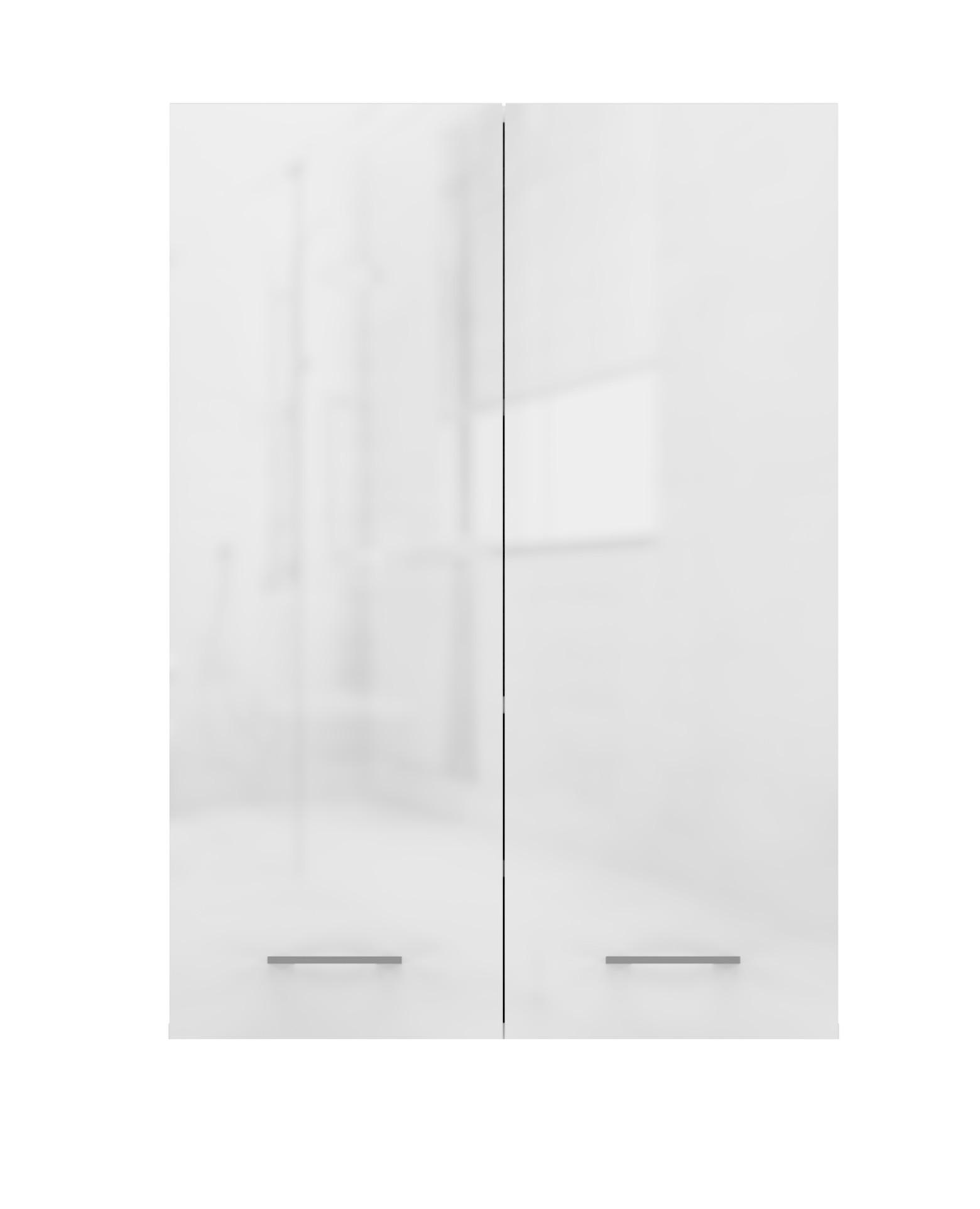 BADEZIMMERSCHRANK POLA MINI DD - WEISS GLÄNZEND - Weiß Hochglanz, Holzwerkstoff (64/90/30cm) - CDF