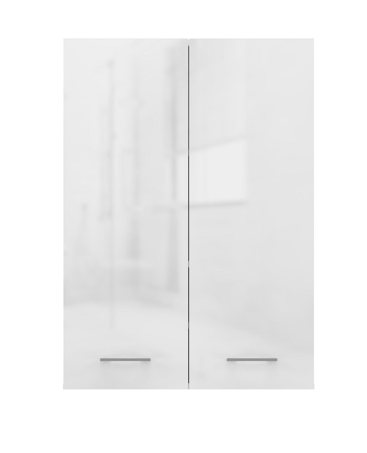 BADEZIMMERSCHRANK POLA MINI DD - WEISS GLÄNZEND - Weiß Hochglanz, Holzwerkstoff (64/90/30cm) - CDF