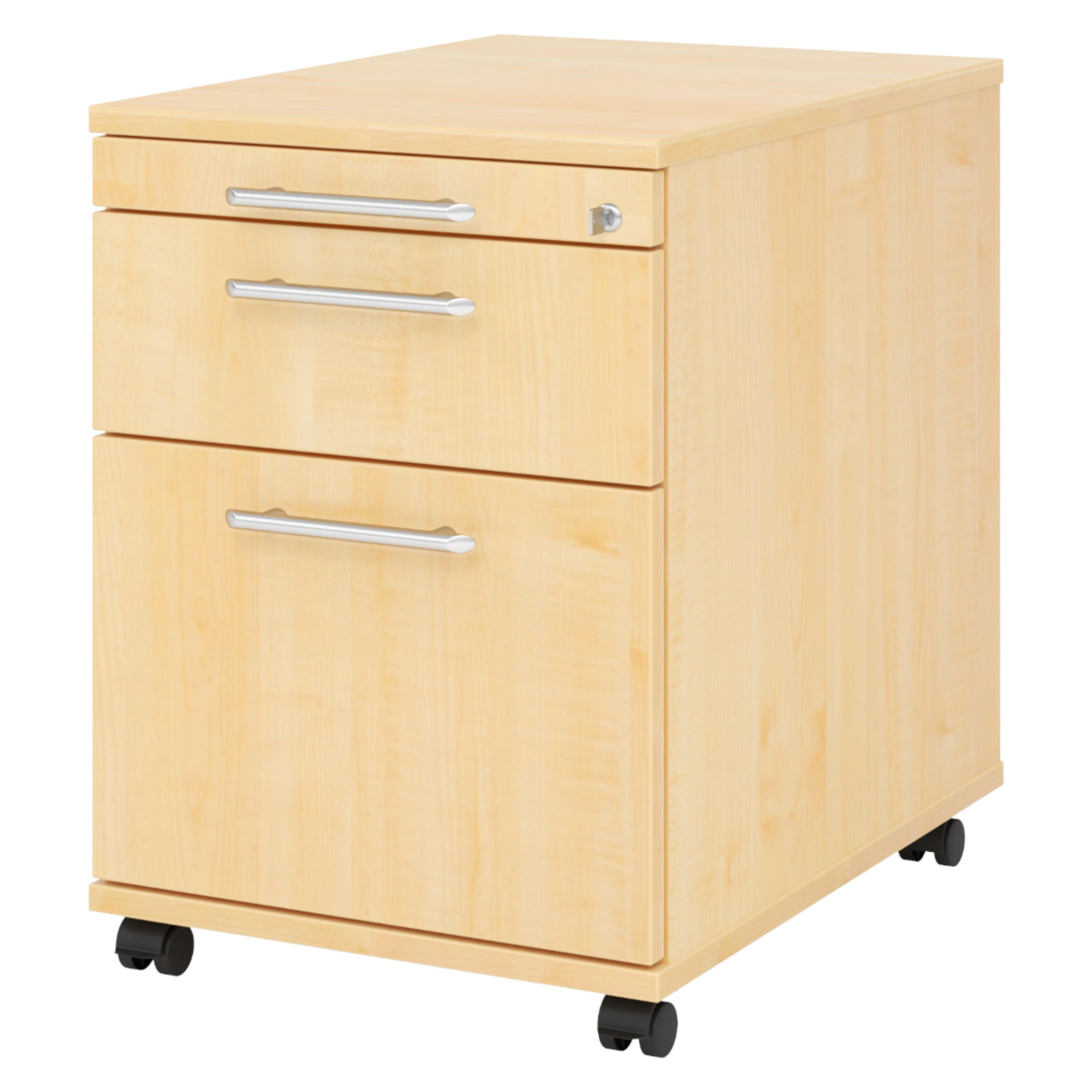 ROLLCONTAINER - mit Hängeregistratur 58/42,8/59 cm in Ahornfarben Relinggriff (Kunststoff) - Ahornfarben, Holzwerkstoff (42.8/59/58cm) - bümö
