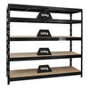 SCHWERLASTREGAL Rhino 180x200x60 cm 5 Spanplatten-Ebenen 8mm Fachlast 500 kg Schwarz - Schwarz, Metall (200/180/60cm) - PROREGAL