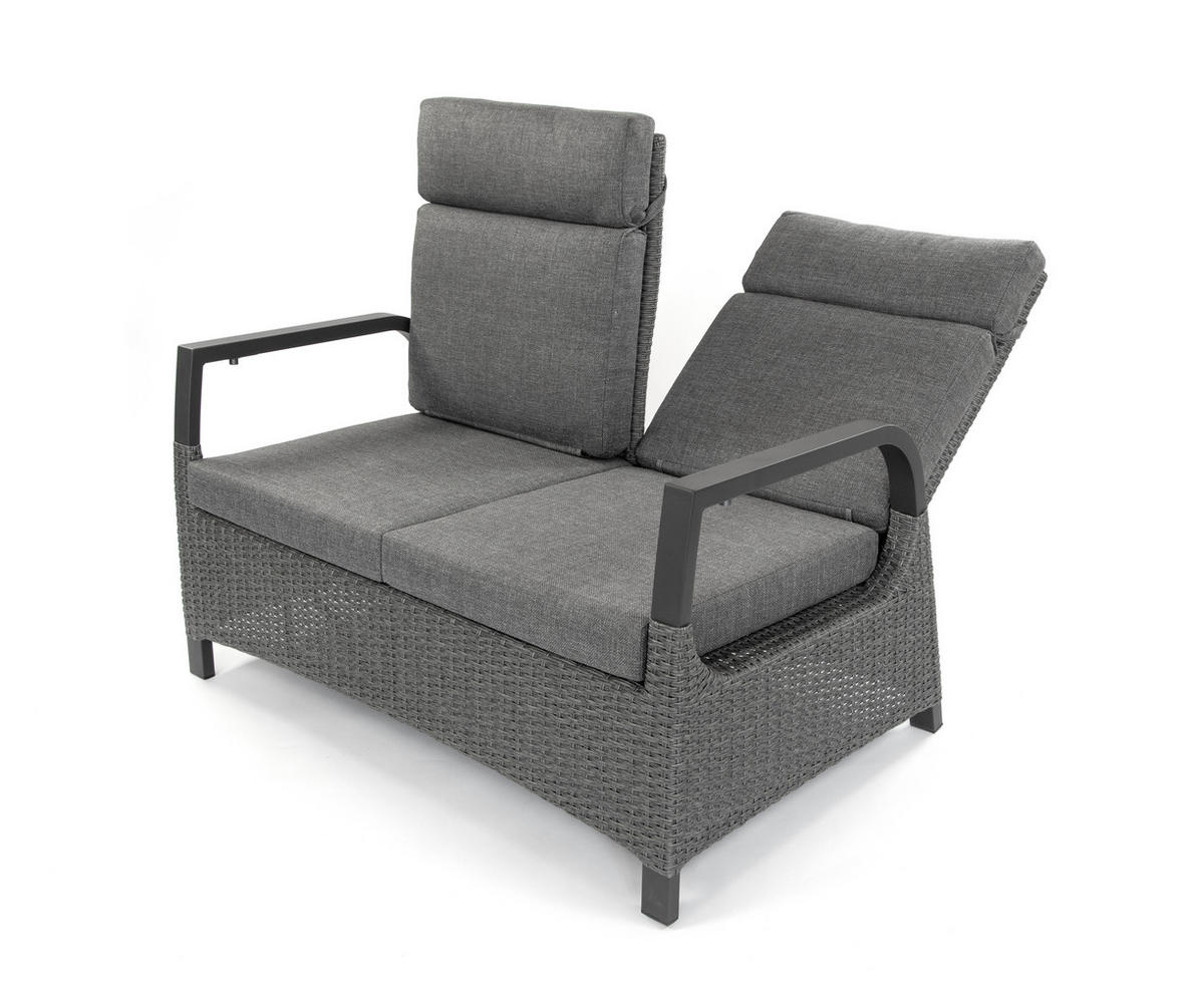 GARTEN-ESSGRUPPE Montana Anthrazit Aluminium für 4 Personen - Grau, Naturmaterialien - Green Spirit