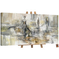 GEMÄLDE Modenschau auf Keilrahmen 200x100 cm - Ecru, Holz (200/100cm) - YS-art gallery