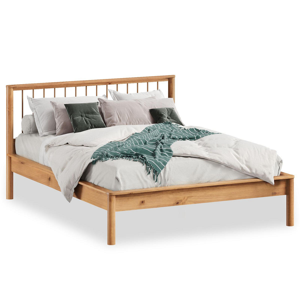 DOPPELBETT MASSIVHOLZ APOANA 140X200 CM - Eichefarben, Holz (140/200cm) - IDIMEX