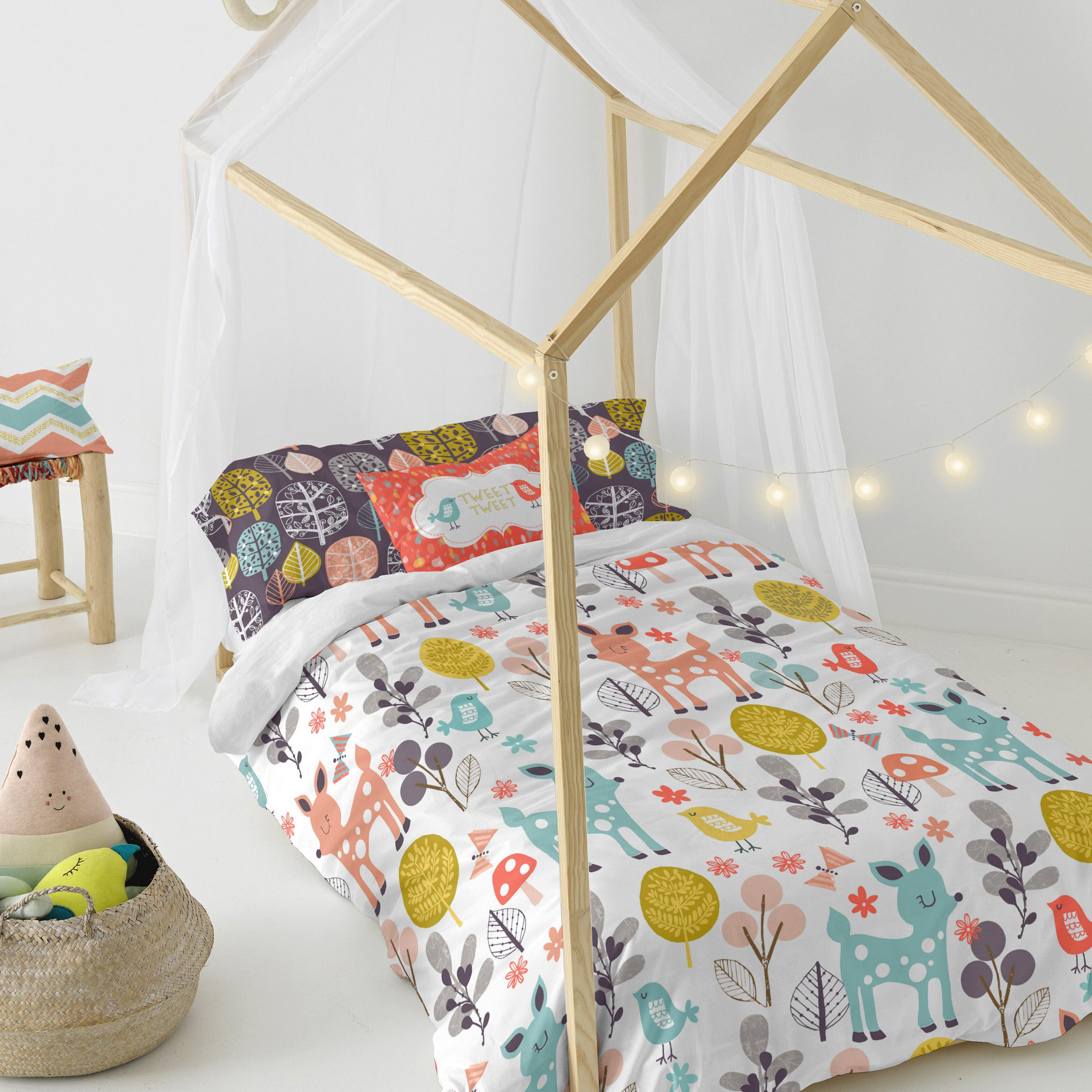 BETTBEZUG 2er-Set teiliges woodland 180x220 cm (komfortgrösse) mehrfarbig - Multicolor, Textil (180/220cm) - Happy Friday
