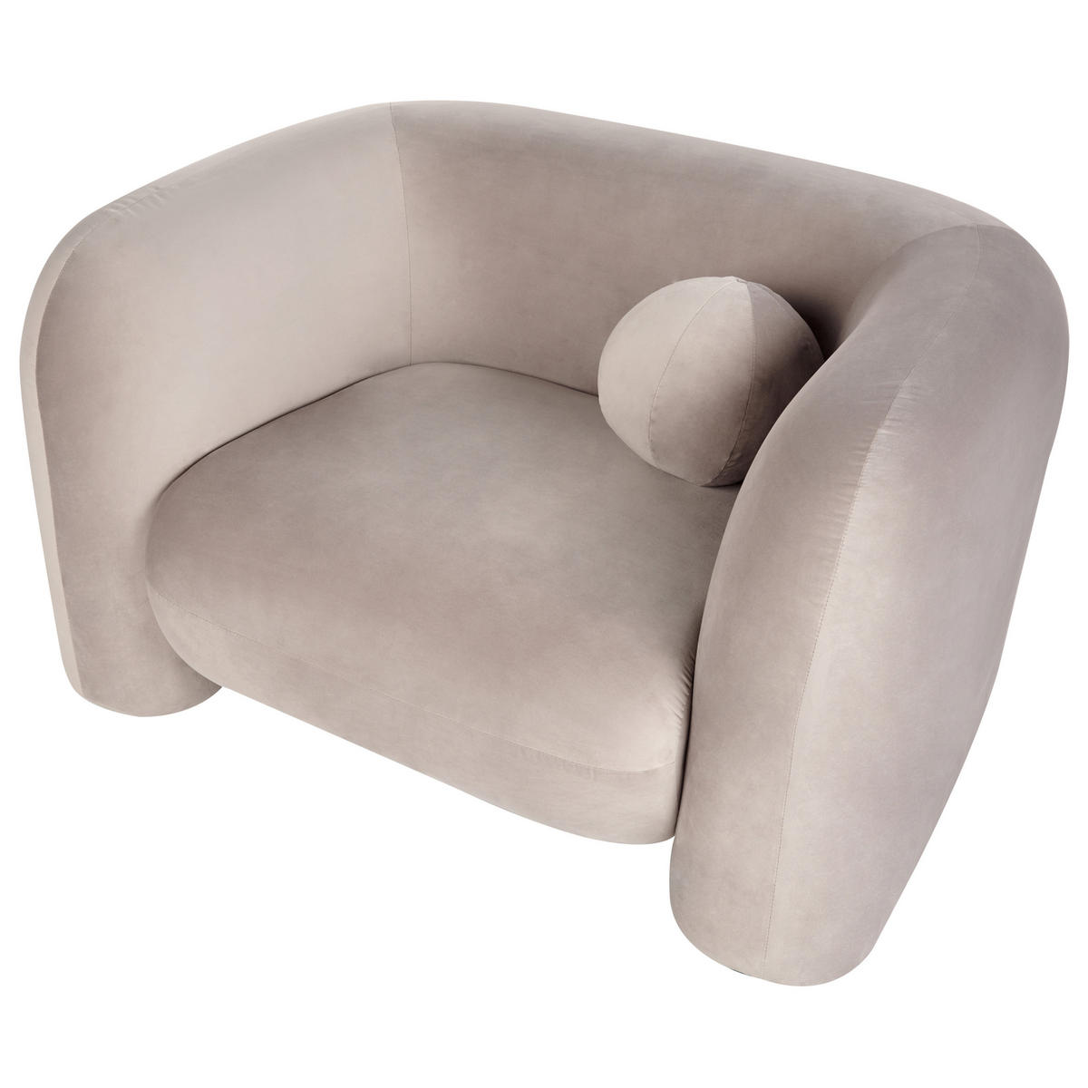 SESSEL Samtstoff Taupe Leiren - Beige, Textil (111/73/83cm) - Beliani