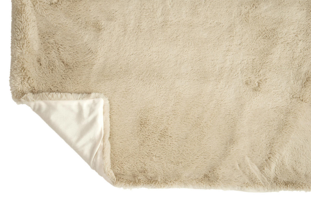 PLAID CUTIE - Plüsch - Hellgrau - 180/130/3 cm - Beige, Textil (130/180cm) - J-Line