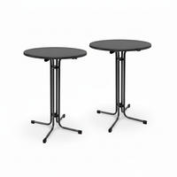 STEHTISCH Bellini Ø60xH110cm Schwarz (2tlg) - Schwarz, Holz/Metall (60/60/110cm) - Beautissu 