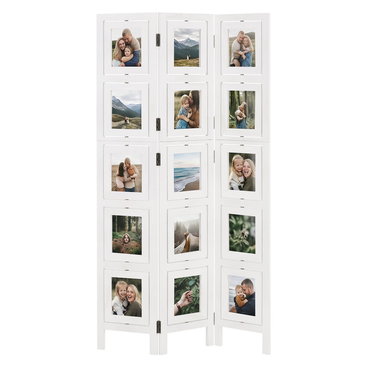 PARAVENT 3-tlg. 93/161 cm Weiß Fotowand - Weiß, Holz (93/161/2cm) - Homestyle4u