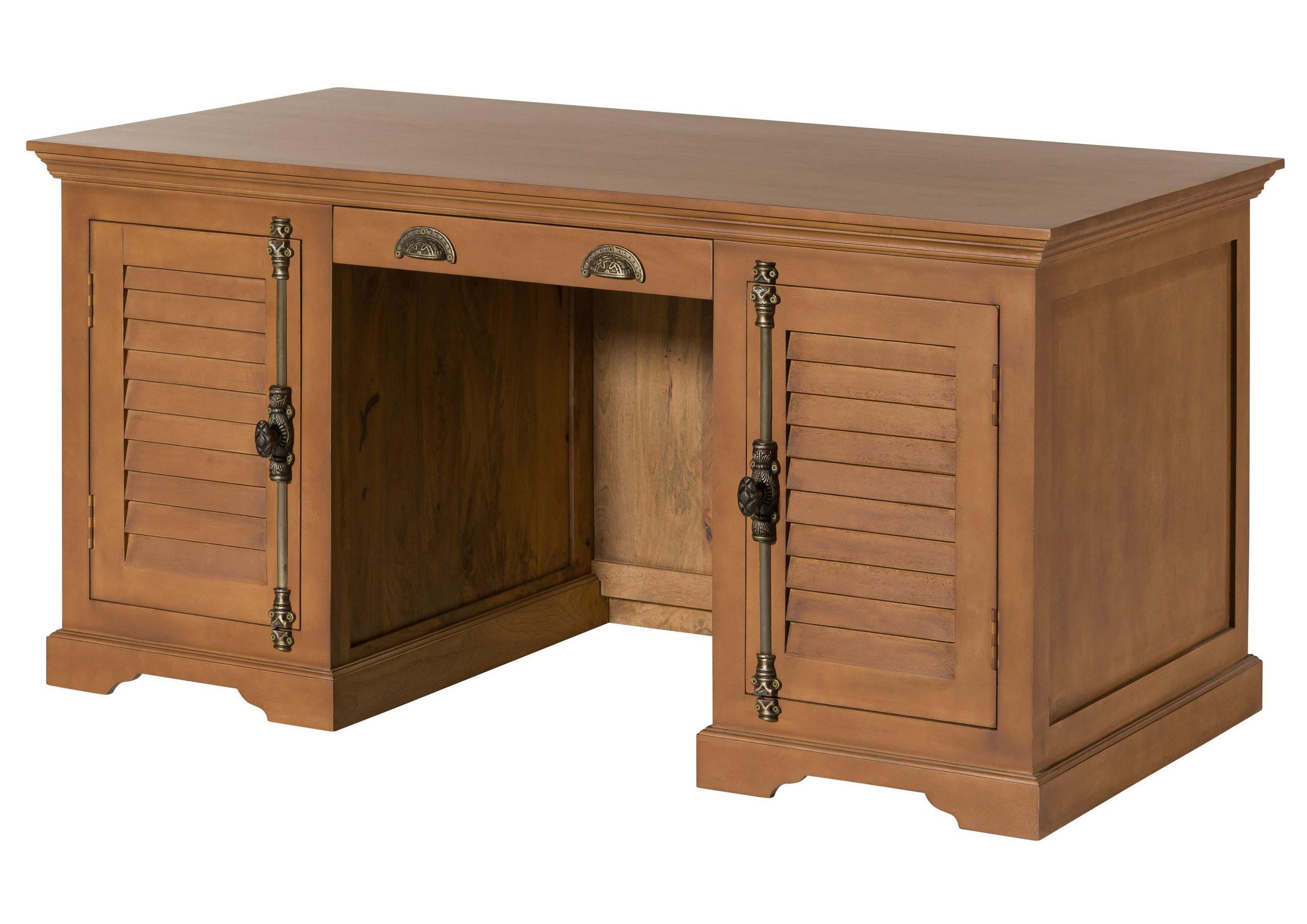 SCHREIBTISCH Mango 160x80x76 beige geölt TOULOUSE #20 - Beige, Holz (80/160/76cm) - Massivmoebel24