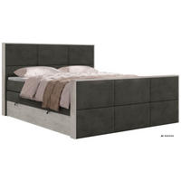 POSTEL BOXSPRING DELNOR KING DUO 140/200 - Tmavě šedá Samet - Topper Visco - H4 - černá/tmavě šedá, textil/plast (140/200cm) - MKS