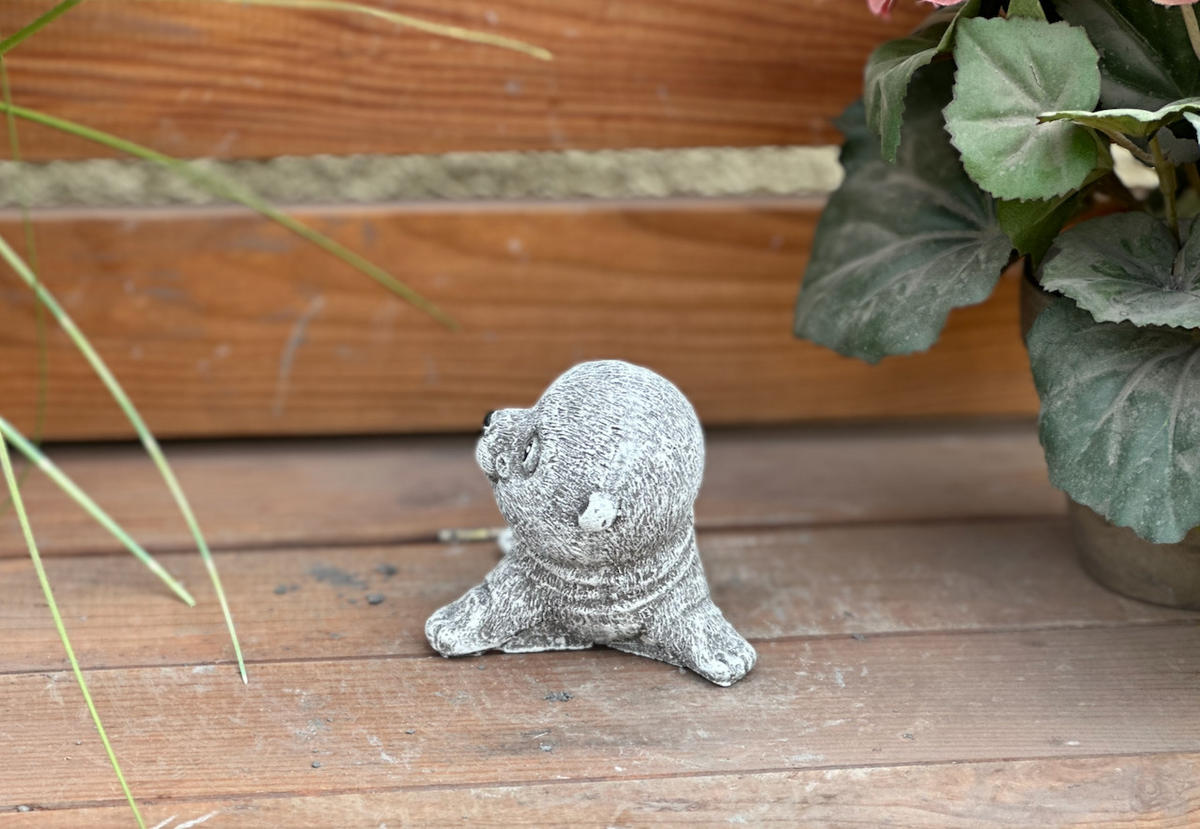 STEINFIGUR kleine Robbe, frostfest, Steinguss - Grau, Stein (8/7/9cm) - stoneandstyle