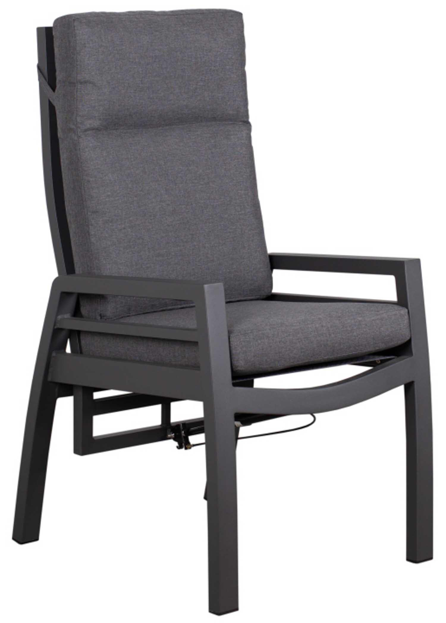 RELAXSESSEL Merida Alu/Textilene inkl. Kissen anthrazit - Grau, Metall (78/122/62cm) - Mr. Deko