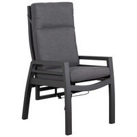 RELAXSESSEL Merida Alu/Textilene inkl. Kissen anthrazit - Grau, Metall (78/122/62cm) - Mr. Deko