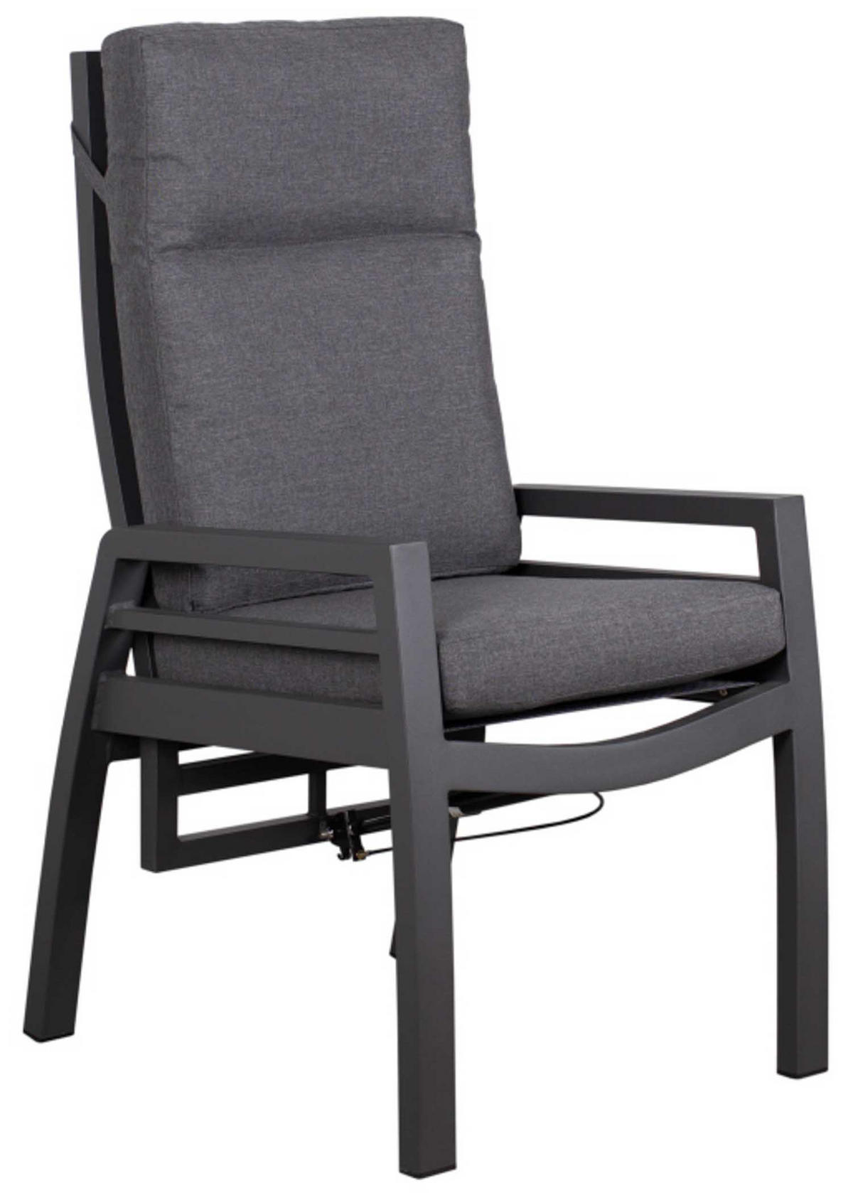 RELAXSESSEL Merida Alu/Textilene inkl. Kissen anthrazit - Grau, Metall (78/122/62cm) - Mr. Deko