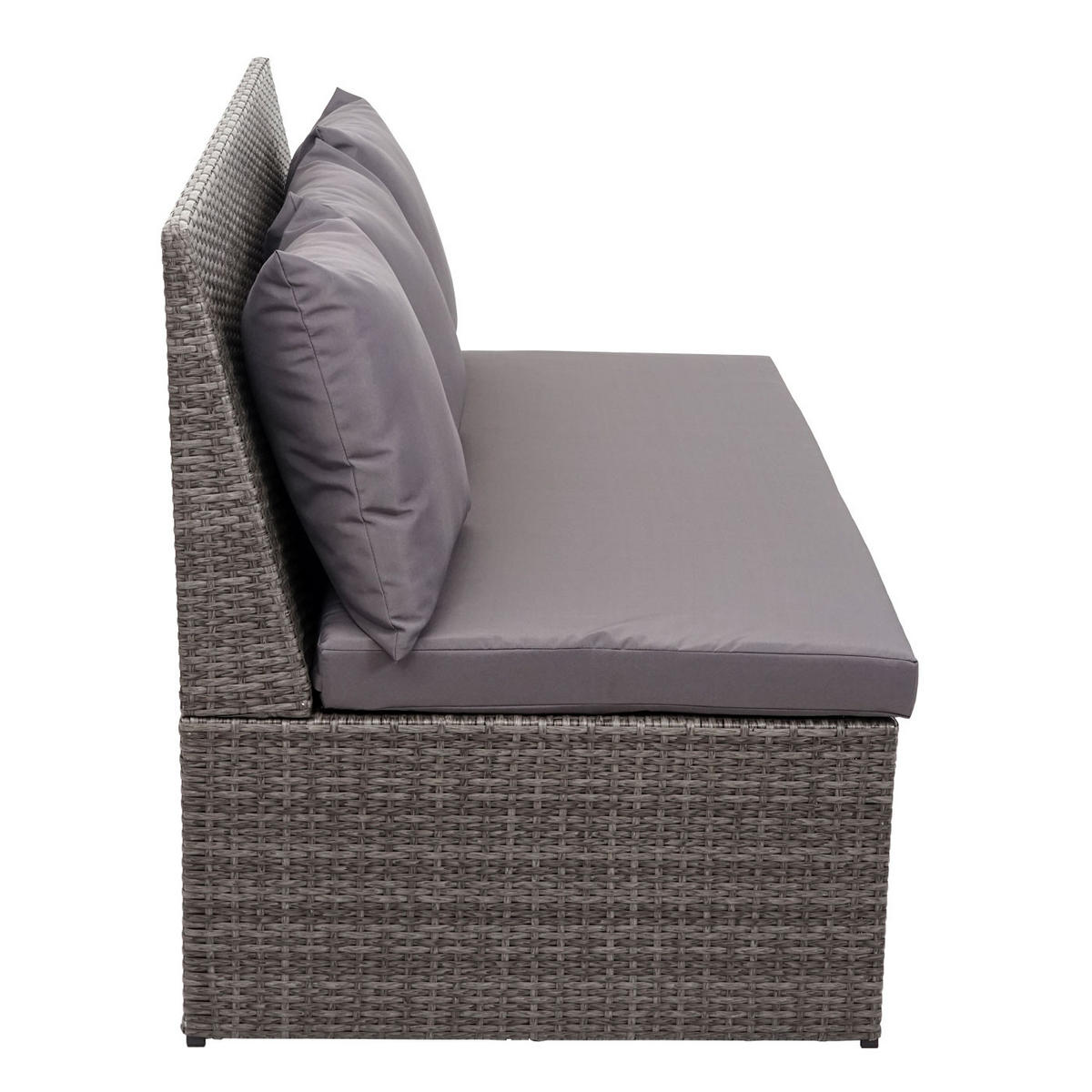 POLY-RATTAN 2ER SOFA Grau, Anthrazit - Grau, Kunststoff (119/85/69cm) - MCW