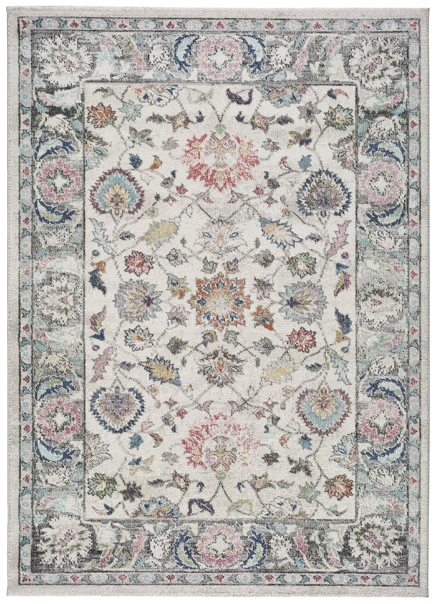 Atticgo Vintage-Teppich Mehrfarbig, Beige, Rosa, Hellblau 140x200 cm